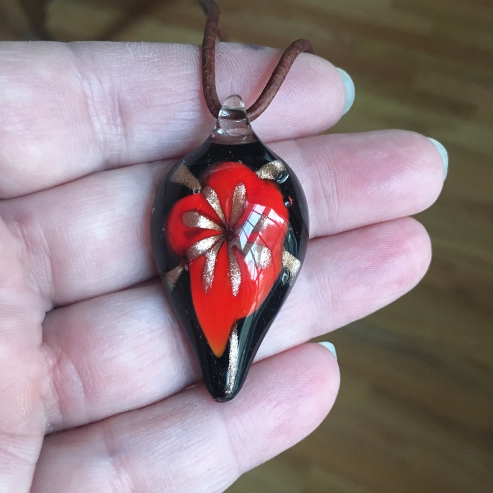 🌻Venetian Murano hand blown glass pendant
